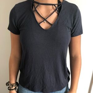 T-shirts blue V-neck